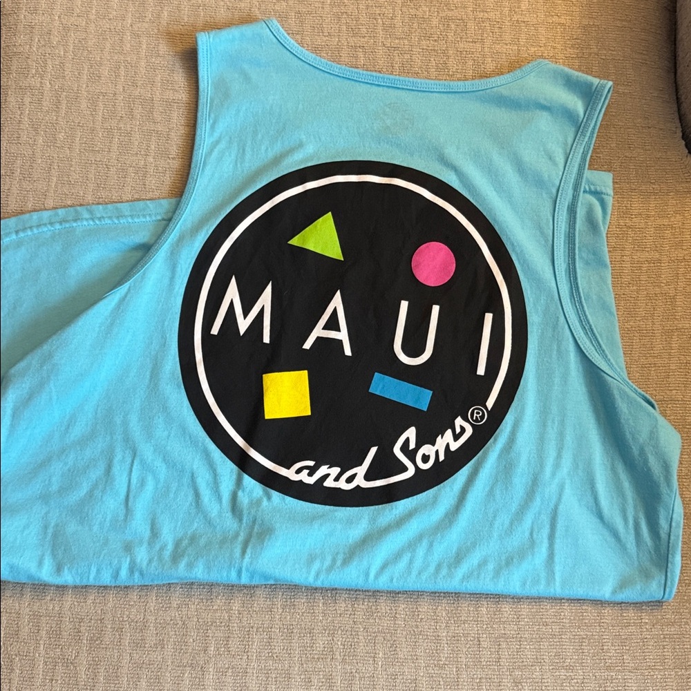 Maui and Sons Light Blue Men's Tank, XL